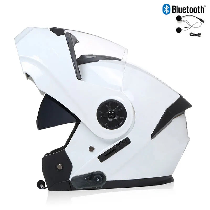 Modular Bluetooth Motorcycle Helmet — Flip-Up Chin Bar, Built-In Sun Visor