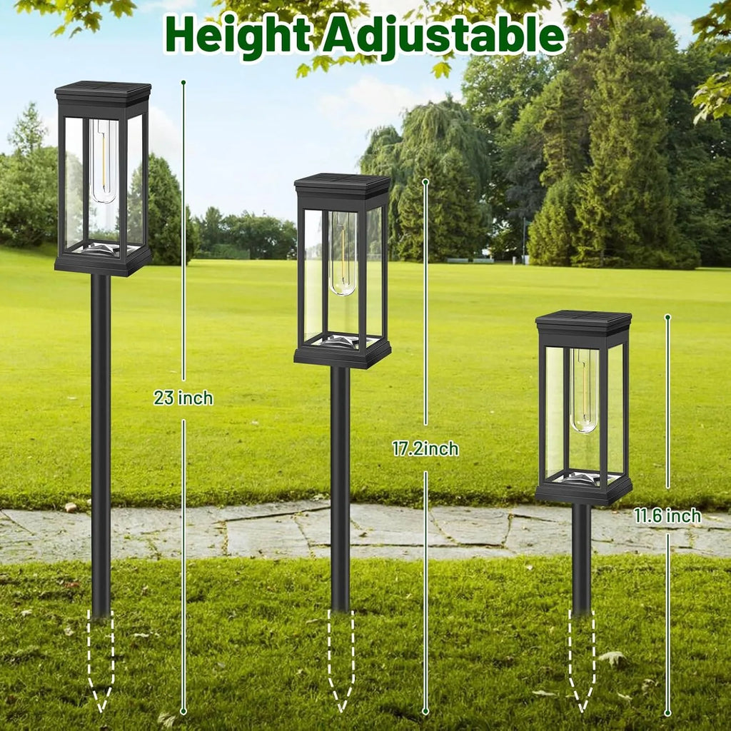 4 stuks zonnepadverlichting — waterdichte LED-lampen voor tuinpaden