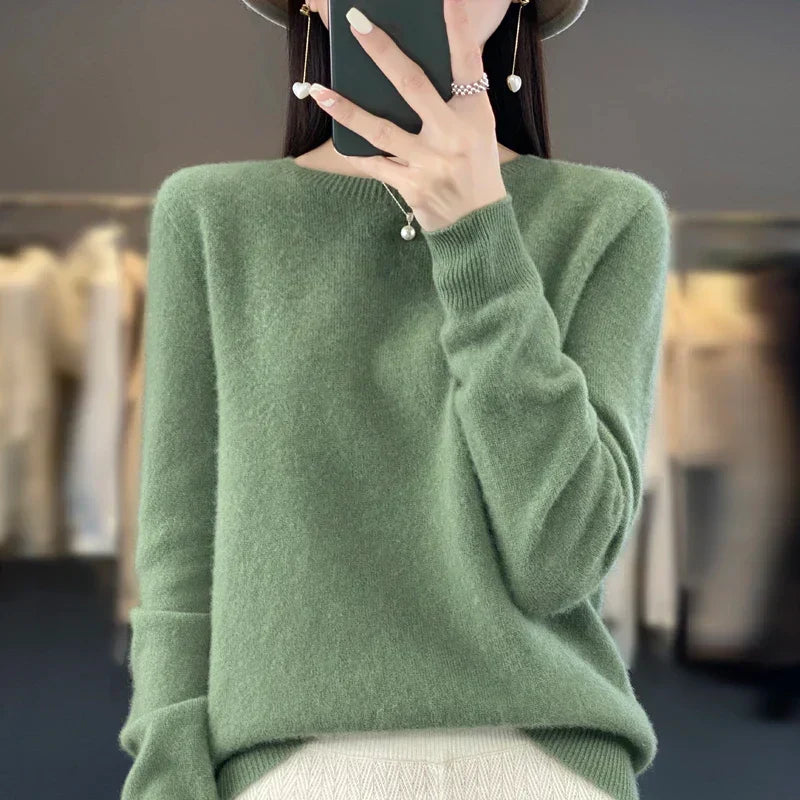 Selena-Damenpullover aus 100 % australischer Merinowolle — Schmale Passform