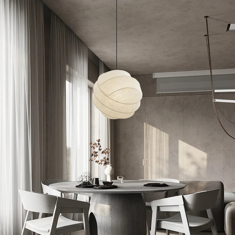 Kirrea Wabi Sabi LED Silk Globe Pendant Light For Dining