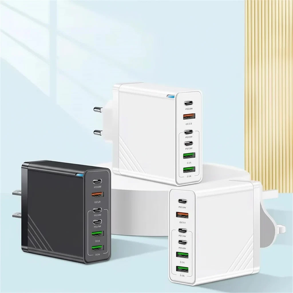160W USB-Cマルチポート壁掛け充電器兼コンパクト電源ステーション