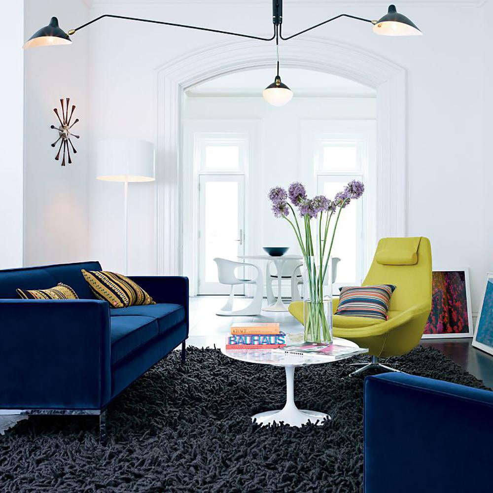 Mid-Century Modern Spider Ceiling Lamp — 3 Adjustable Brass Arms, Independent Articulation
