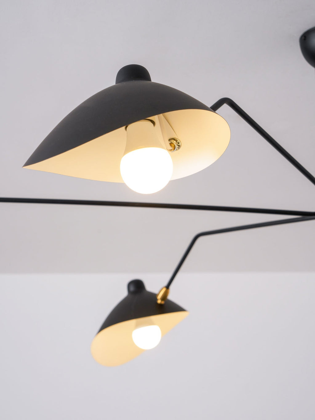 Mid-Century Modern Spider Ceiling Lamp — 3 Adjustable Brass Arms, Independent Articulation