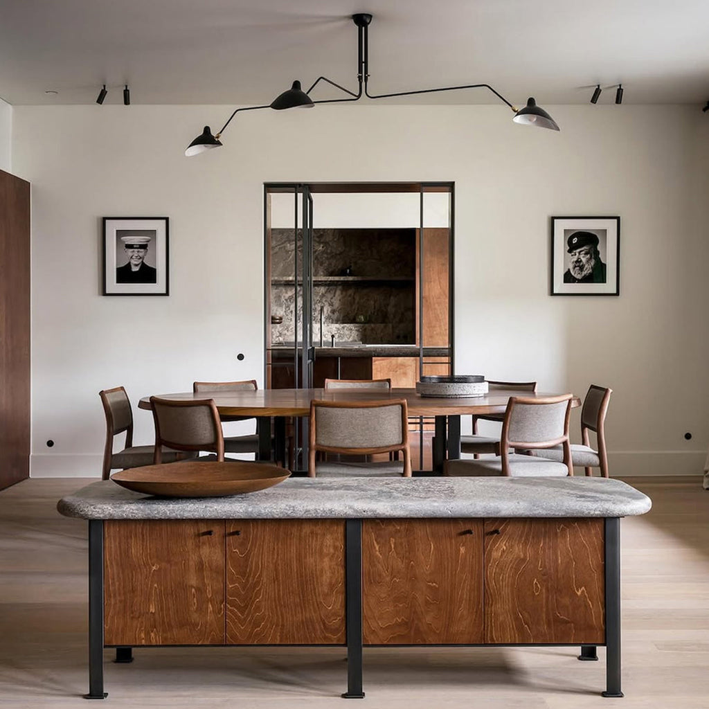 Mid-Century Modern Spider Ceiling Lamp — 3 Adjustable Brass Arms, Independent Articulation