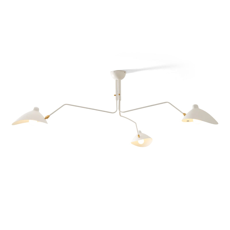 Mid-Century Modern Spider Ceiling Lamp — 3 Adjustable Brass Arms, Independent Articulation