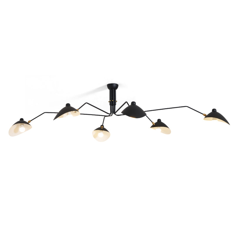 Mid-Century Modern Spider Ceiling Lamp — 3 Adjustable Brass Arms, Independent Articulation