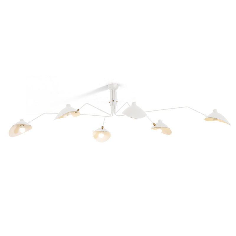 Mid-Century Modern Spider Ceiling Lamp — 3 Adjustable Brass Arms, Independent Articulation
