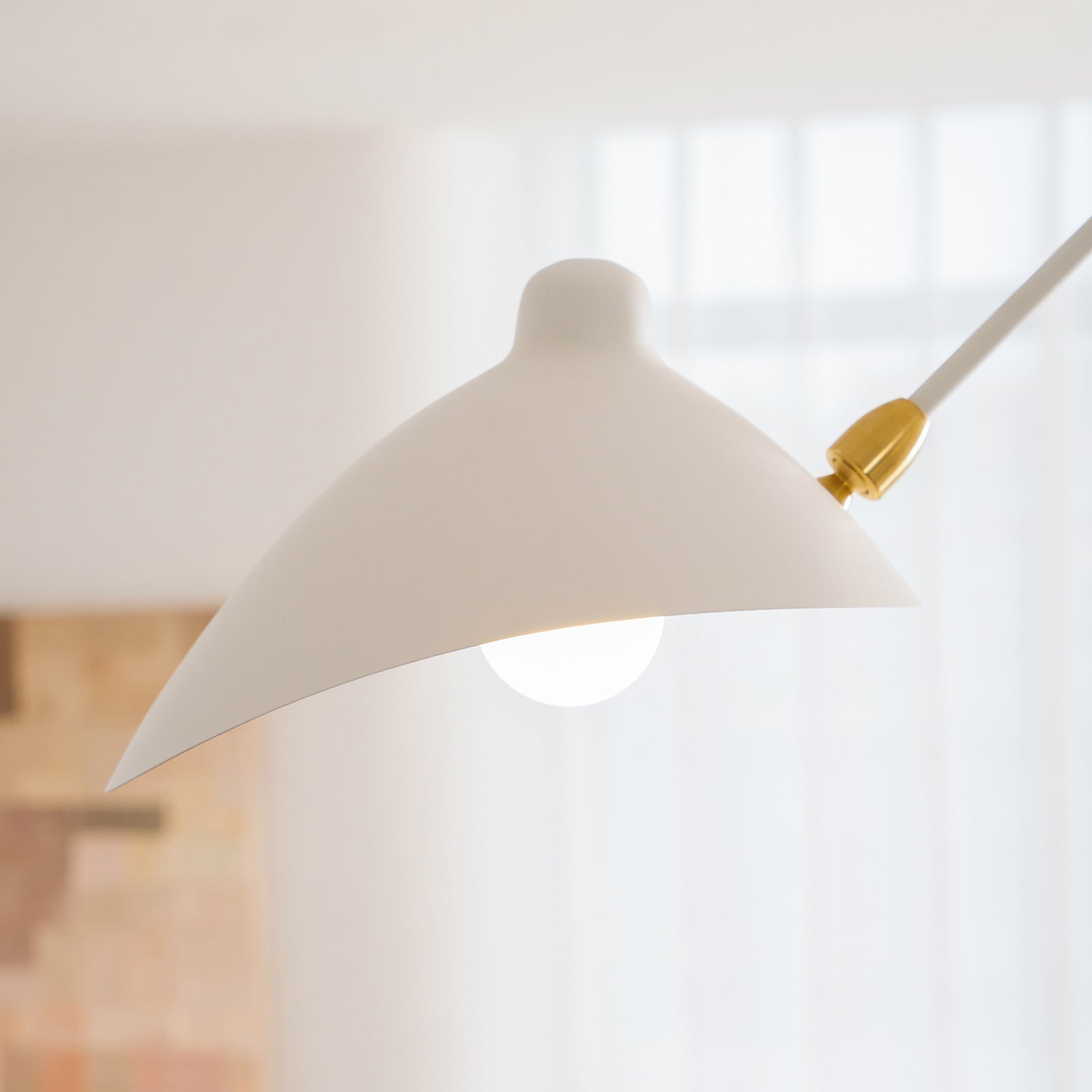Mid-Century Modern Spider Ceiling Lamp — 3 Adjustable Brass Arms, Independent Articulation