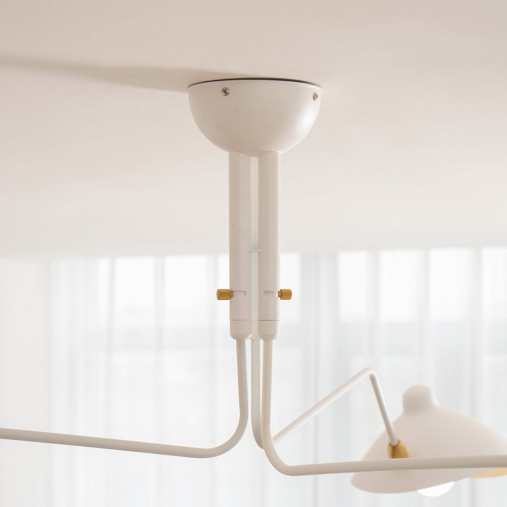 Mid-Century Modern Spider Ceiling Lamp — 3 Adjustable Brass Arms, Independent Articulation