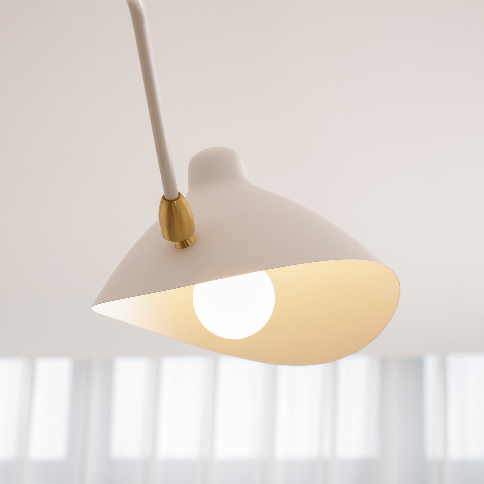 Mid-Century Modern Spider Ceiling Lamp — 3 Adjustable Brass Arms, Independent Articulation