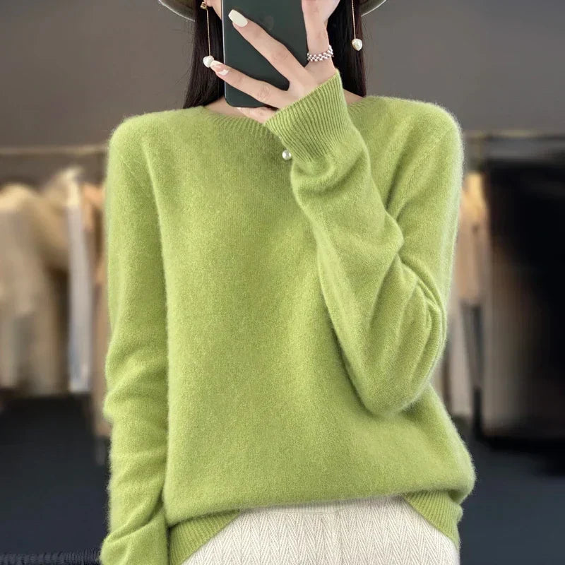Selena-Damenpullover aus 100 % australischer Merinowolle — Schmale Passform