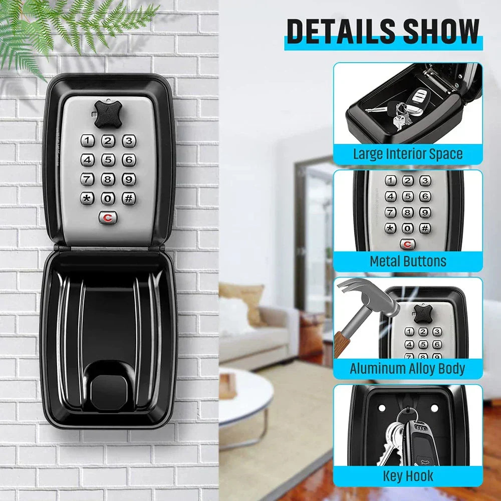Cassaforte portachiavi KeyGuard da parete, resistente alle intemperie — robusta cassetta portachiavi da esterno