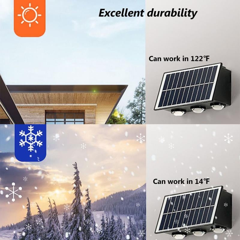Solcelledrevet udendørs væglampe — energieffektiv LED-lampe