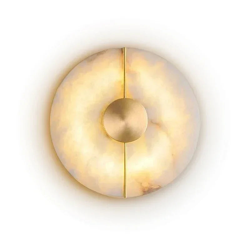 Moderní mramorové LED nástěnné svítidlo — design zlatého měděného měsíce