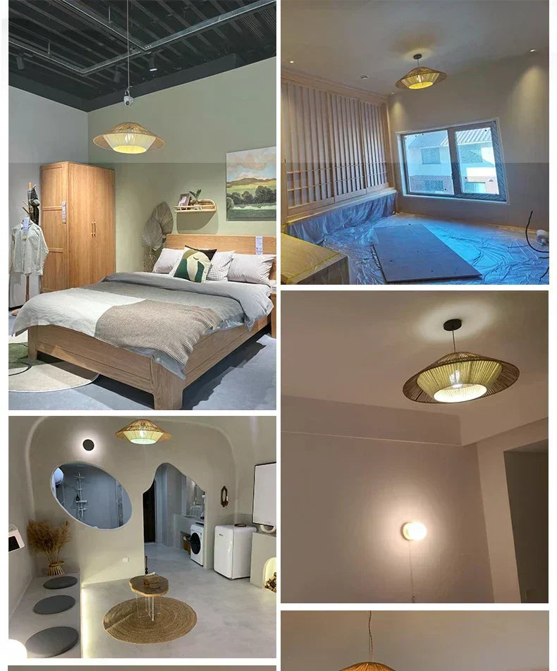 Aurelle Rattan Pendant Lights For Cozy Spaces In Wabi Sabi Style