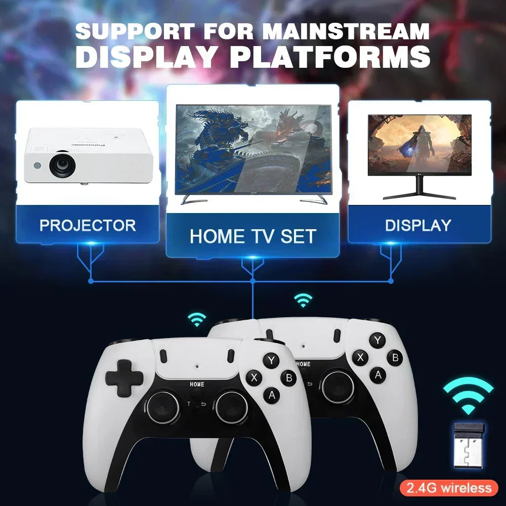 Game Stick 4k PRO - meer dan 20.000 games, 2 PS5-controllers