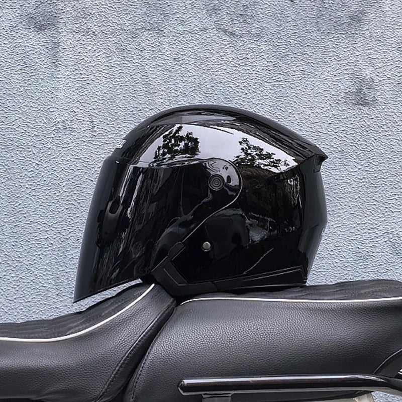 スリークォーター バイクヘルメット — ダブルバイザー、軽量1050g