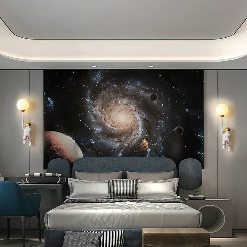 NebulaNest Harz-Astronauten-Wandleuchte für Kinderzimmerdekoration