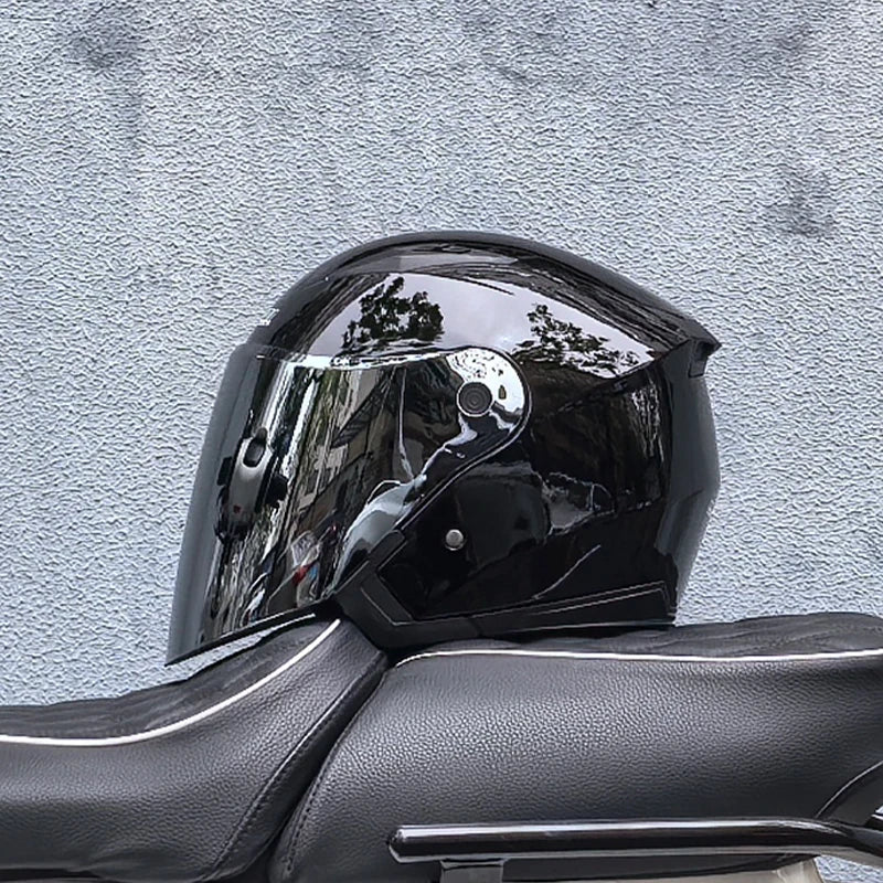 スリークォーター バイクヘルメット — ダブルバイザー、軽量1050g