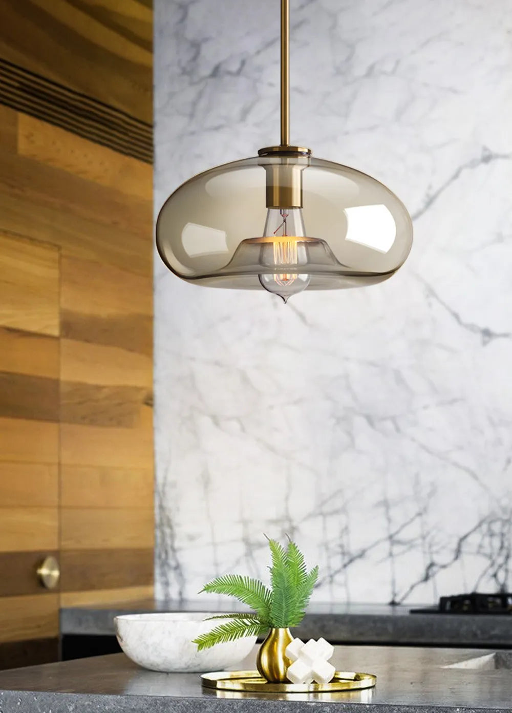 Industriële Nordic hanglamp van glas en led - modern luxearmatuur