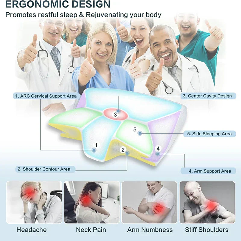 SomniEase Memory Foam-nakkepude – Kontureret ergonomisk design