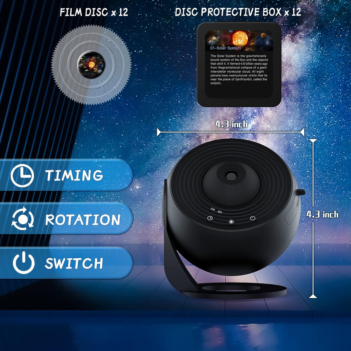 StarLight Explorer 12-i-1 planetarieprojektor — 360° projektion