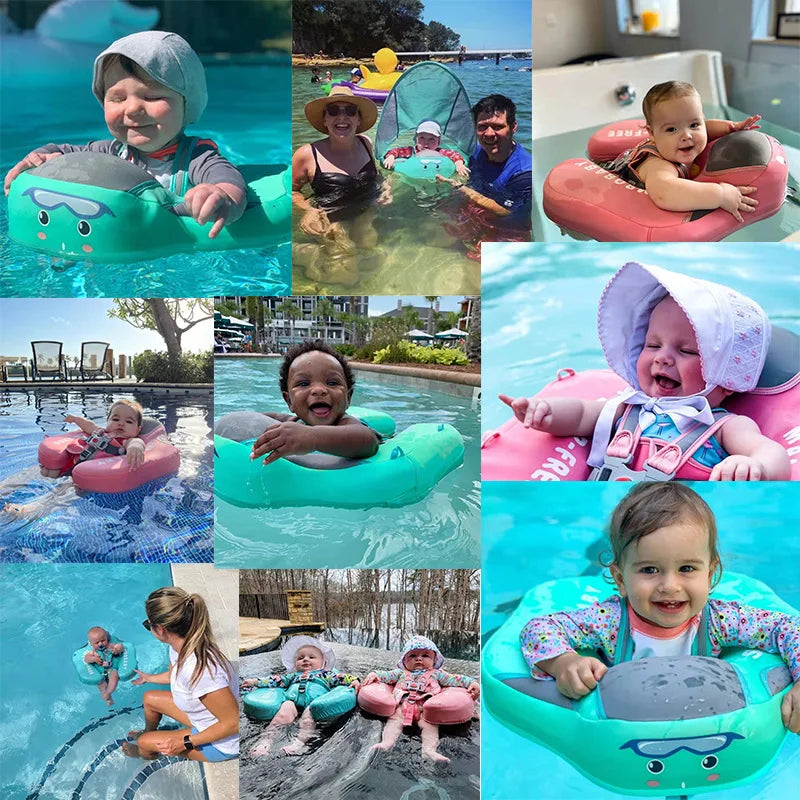 Baby Swim Trainer Baby Float — No-Inflate, Detachable Canopy