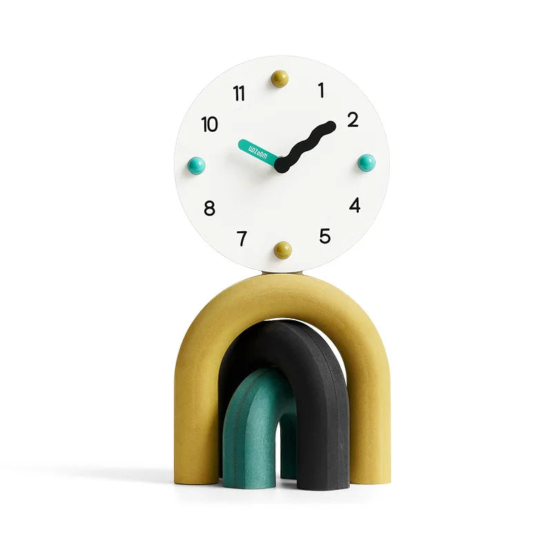 Reloj de escritorio nórdico LumenArc — Diseño elegante y estilizado, dos acabados