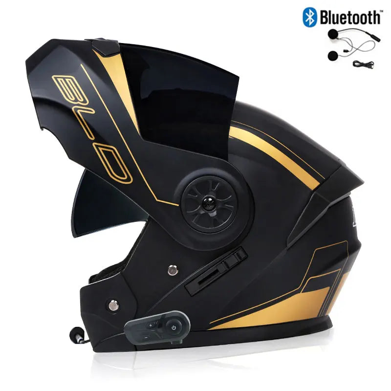 Modular Bluetooth Motorcycle Helmet — Flip-Up Chin Bar, Built-In Sun Visor