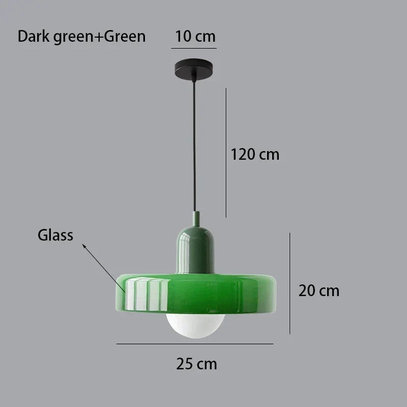 Lampadario retrò nordico in vetro — Lampada regolabile in altezza