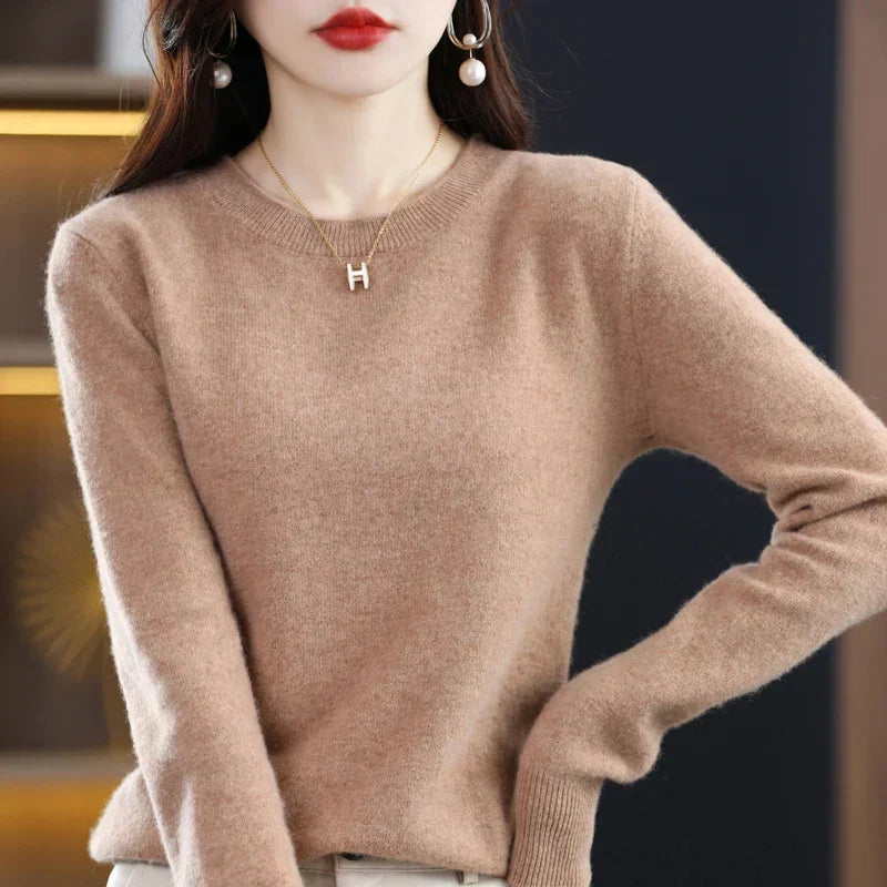 Claire-Damenpullover aus 100 % reiner Wolle und Kaschmir — Schmale Passform