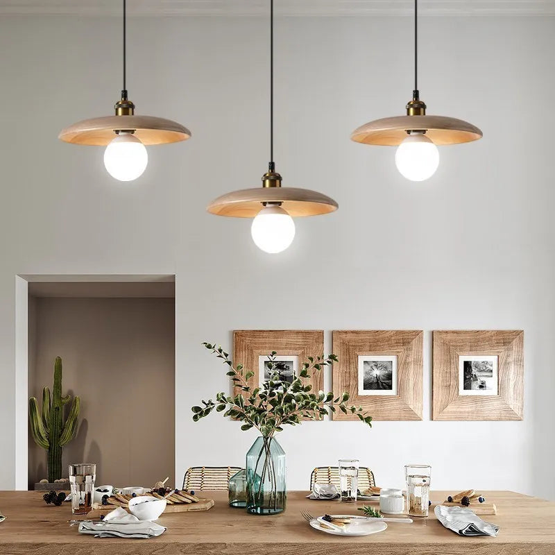 Mirell Wooden LED Hanging Light in Scandinavian Minimalist Style