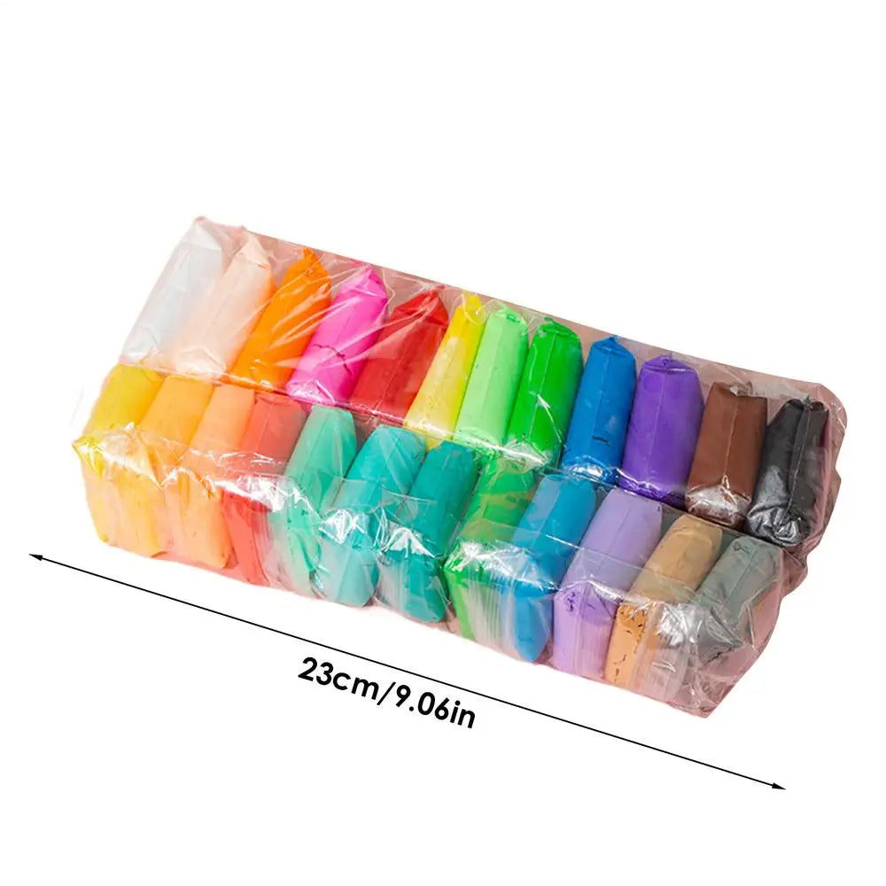 Kids Air Dry Clay Kit — Soft, Easy-Blend Colors, Hand Tools, 12 24 36 Count