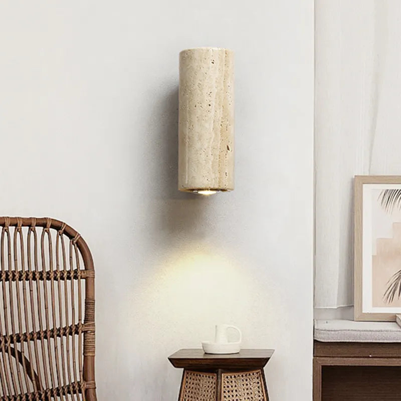 EmberStone Travertine Wall Light With LED For Living Rooms