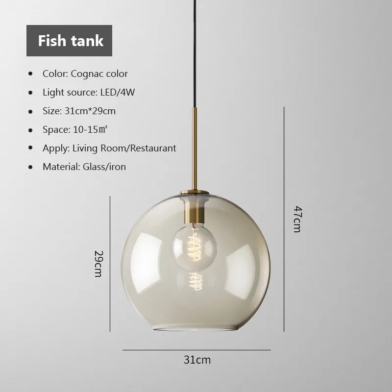 Industriële Nordic hanglamp van glas en led - modern luxearmatuur