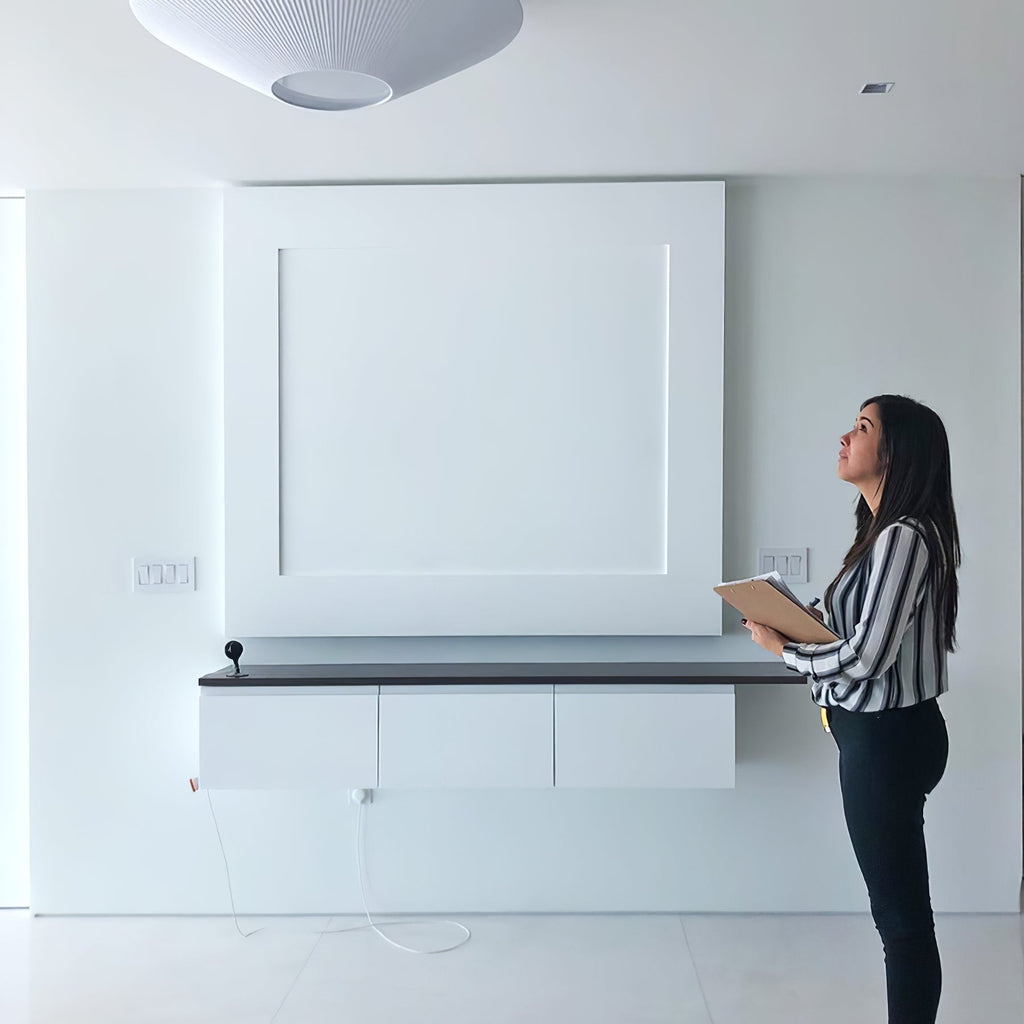 Candeeiro de teto de estilo oriental — regulável, abajur em tecido, três tamanhos