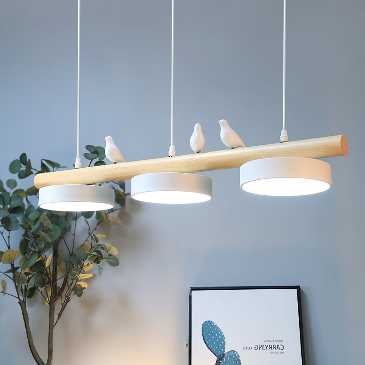 LyraNest Nature Inspired Bird Motif Pendant Light — Integrated LED Source