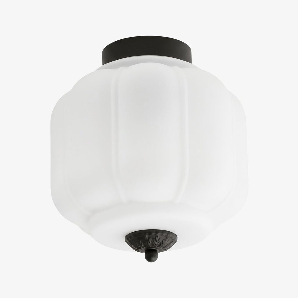 Luz de teto moderna de montagem embutida — abajur escandinavo em vidro leitoso, iluminação suave