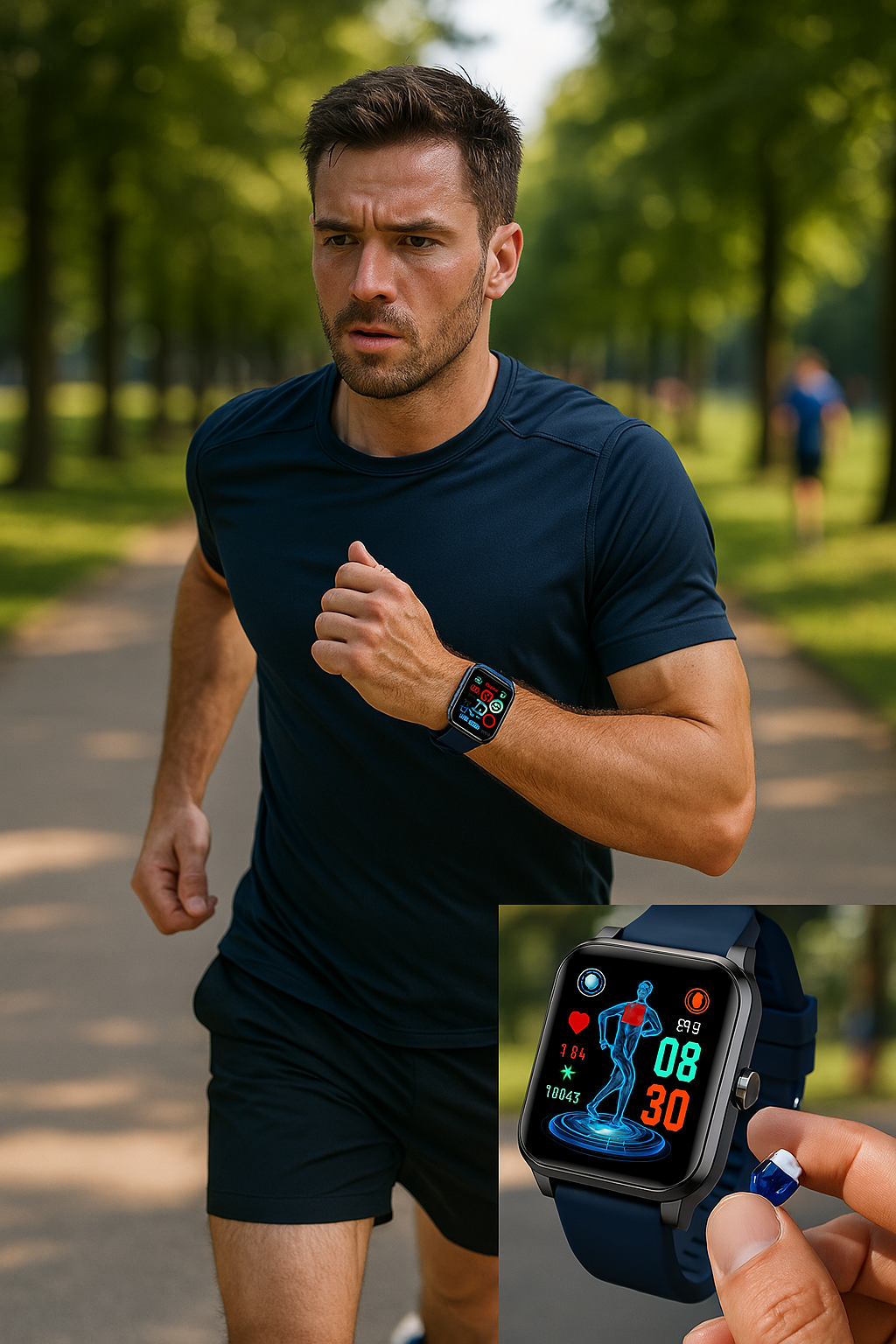 Smartwatch z EKG, monitorem ciśnienia krwi i tętna — iOS/Android