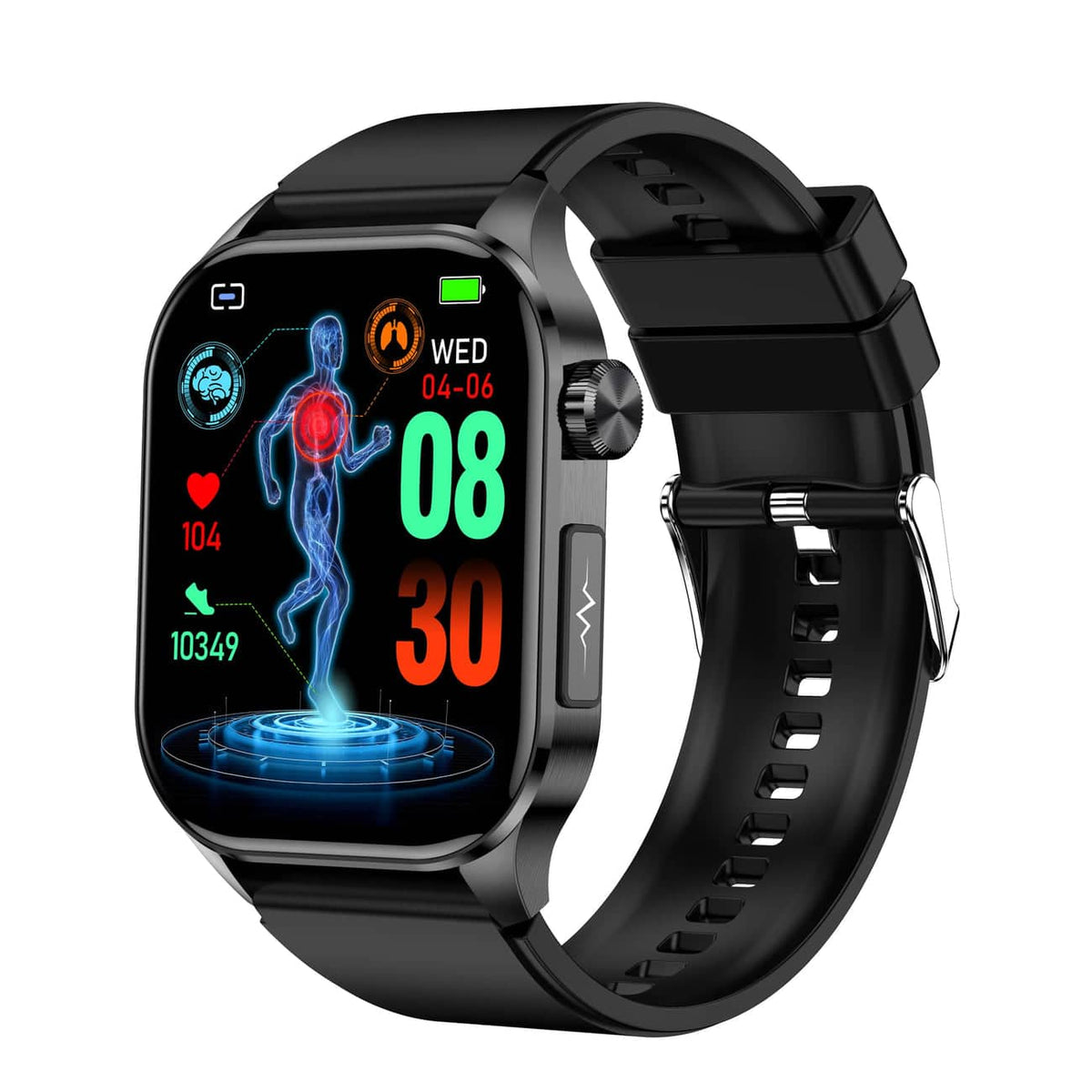 Smartwatch z EKG, monitorem ciśnienia krwi i tętna — iOS/Android