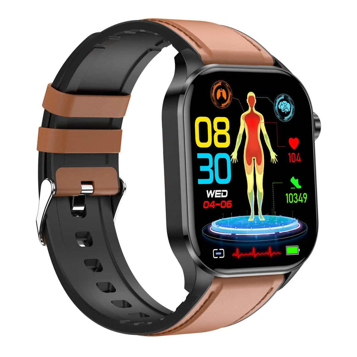 Smartwatch z EKG, monitorem ciśnienia krwi i tętna — iOS/Android