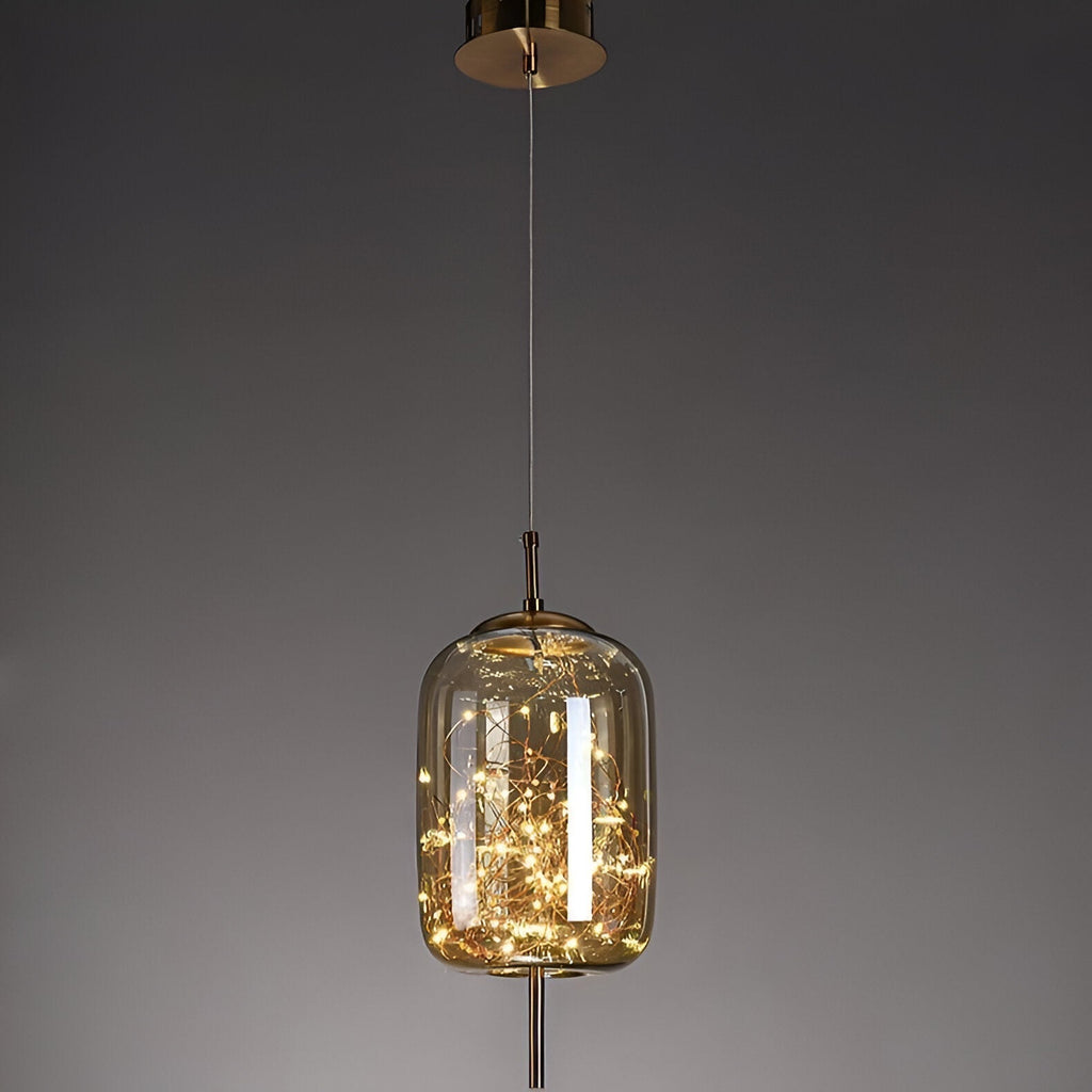 FjordAura Nordic Pendant Light With Glass Globe And Gold Frame For Dining Rooms