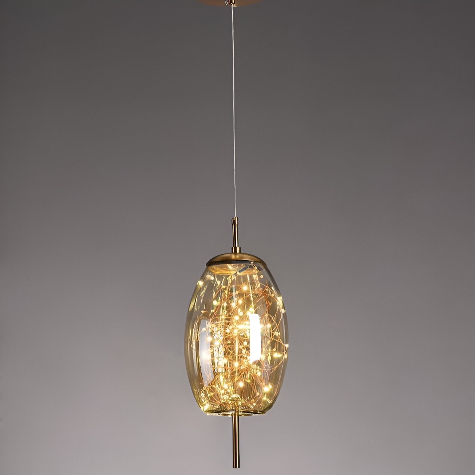 FjordAura Nordic Pendant Light With Glass Globe And Gold Frame For Dining Rooms