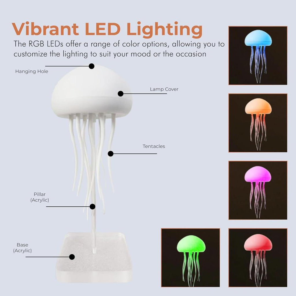 Aurora Glow Floating Jellyfish Lamp — 72-Color LED Mood Light