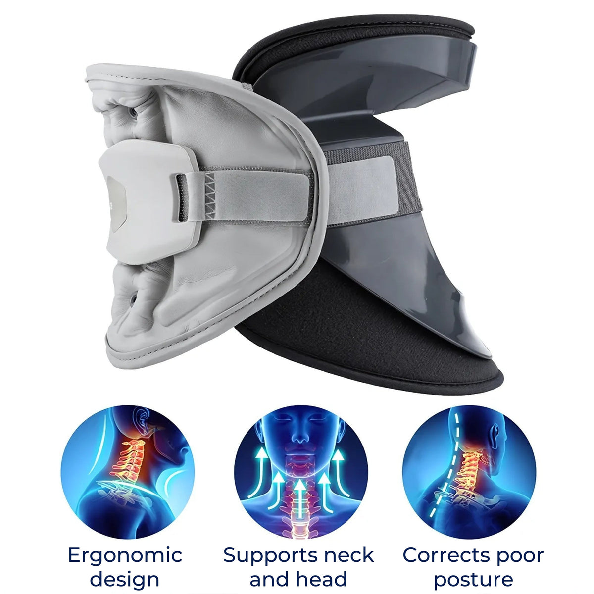 Collare di supporto cervicale Aurelia — Design per la trazione cervicale, decompressione spinale, allineamento posturale