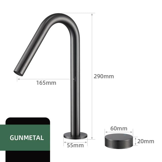 NexaFlow tvättställsblandare med ett handtag — 360-graders svängbar pip, räfflad knopp