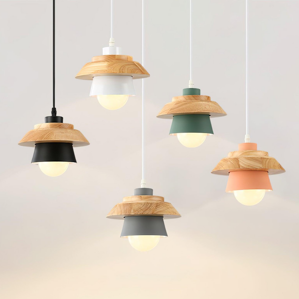 SylvaStone Stone and Wood Pendant Light for Living Rooms