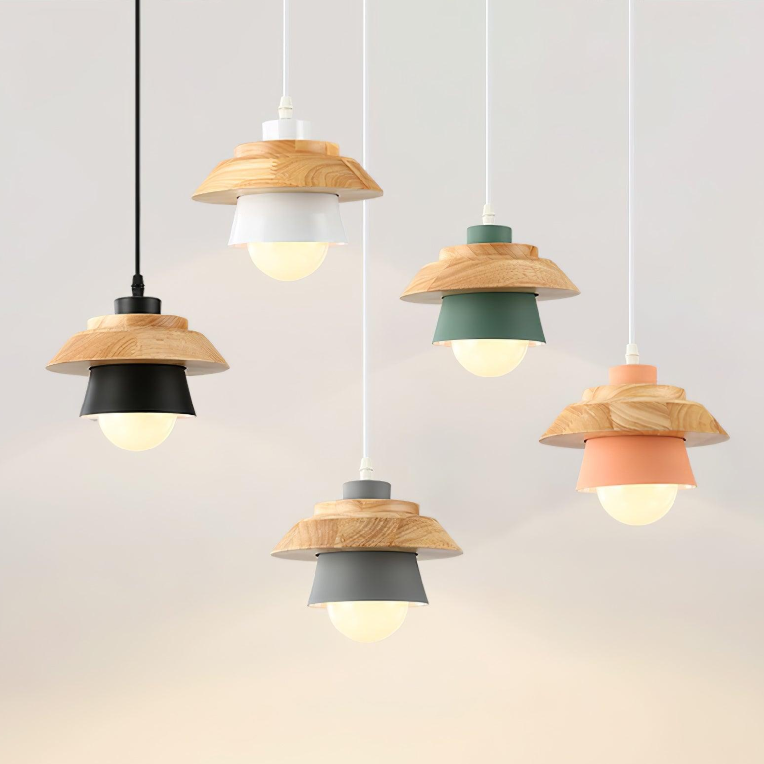SylvaStone Stone and Wood Pendant Light for Living Rooms
