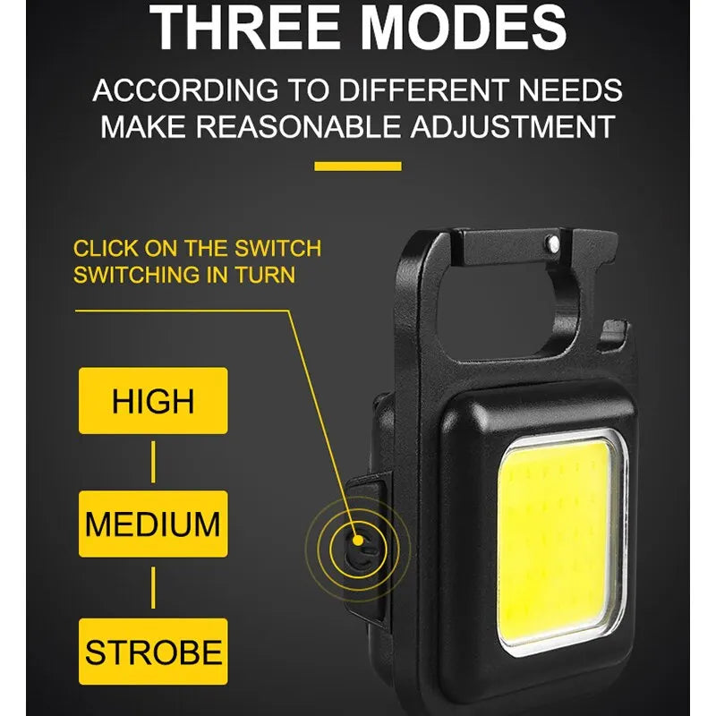 Luminator Mini-Schlüsselanhängerleuchte — COB-LED, USB-aufladbar, wasserdicht