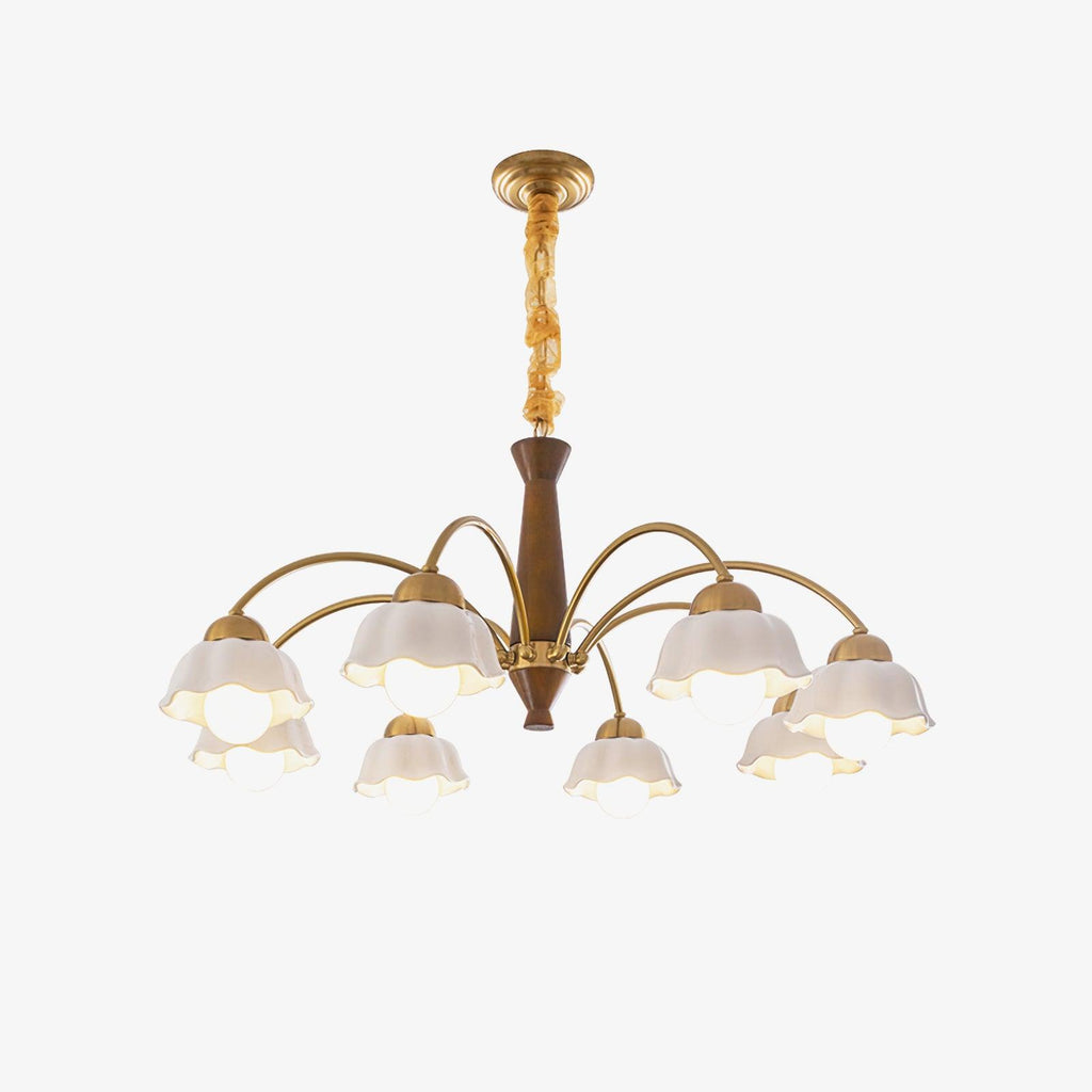 Aurela Mid Century Copper Ceramic Chandelier For Modern Living Rooms